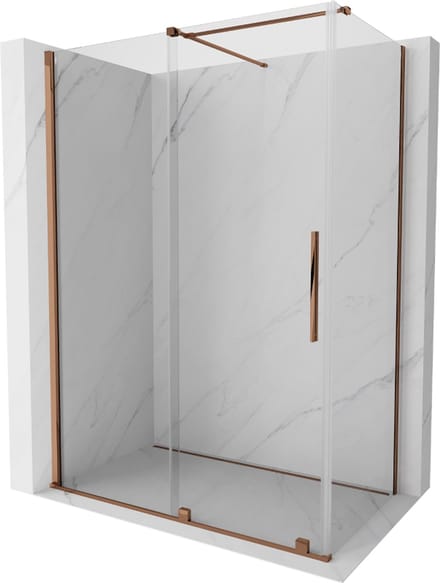 Mexen Velar schuifdouchecabine 150 x 70 , transparant, roségoud - 871-150-070-01-60