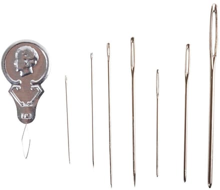 Creativ Company naaldenset zilver voor borduren en handwerk 3,8 x 7 cm.