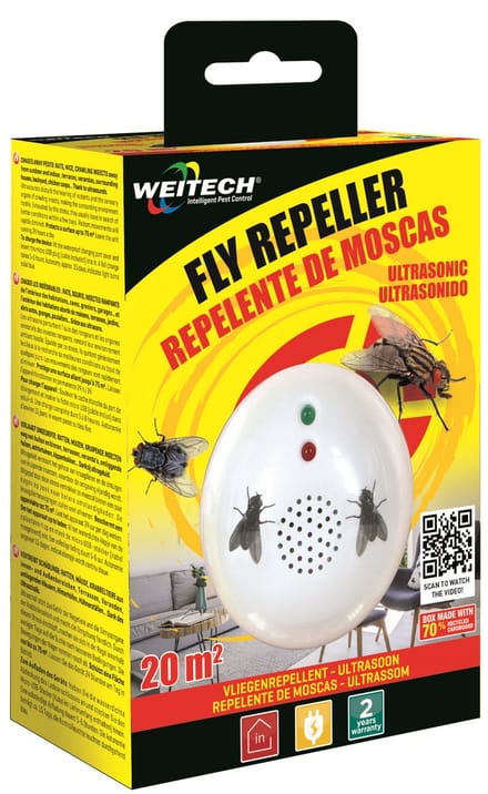 Weitech WK0206 Vliegen- en Muggenverjager - 40 m² - Ultrasoon