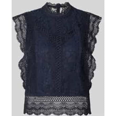 slim fit blousetop met katoen, viscose en lyocell model 'KARO'