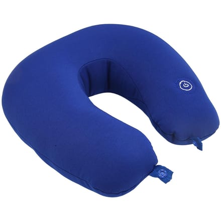 Oreiller de voyage en mousse à mémoire de forme en forme de U, message de vibration électrique, oreiller à message pour le cou d'avion, bleu blue