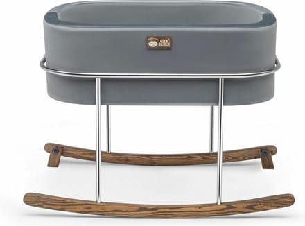 Asir Wieg - Grijs Chroom - 90 x 70 x 58 cm - Inclusief matras