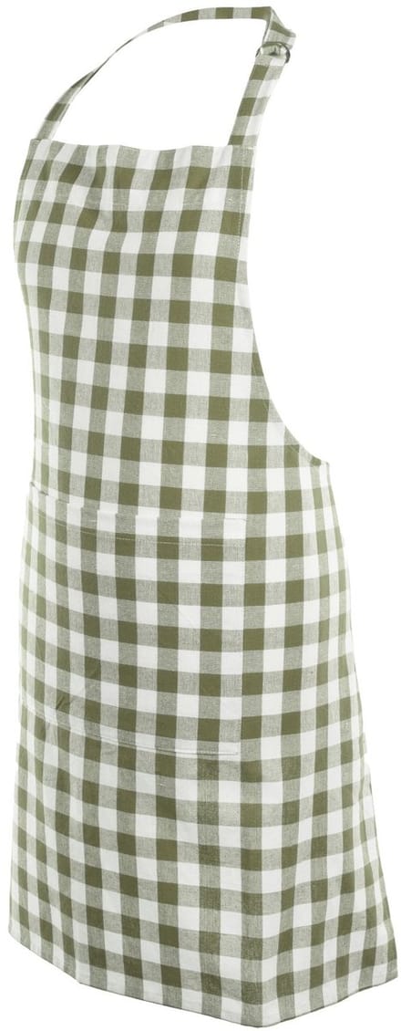 Tiseco Gingham Schort - 80 x 74cm - Olijfgroen