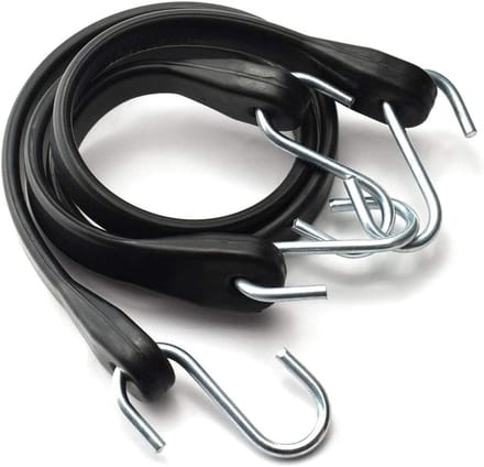 Rubberen Spanband - Elastisch Koord - Bagage Zekeren - Met S-Haken - 2 stuks 53 cm - Zwart