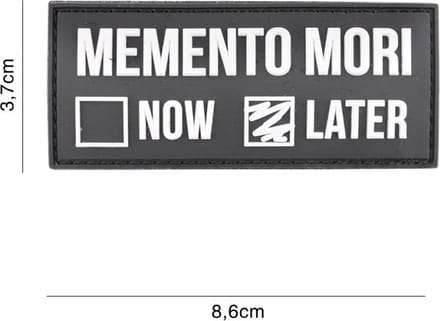 Embleem 3D PVC Memento Mori Zwart