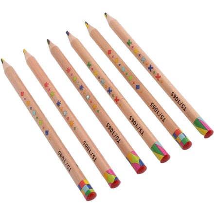 6 Stuks Regenboog Potlood Set Driehoekig Ontwerp 4 in 1 Kleurpotlood voor Tekenen Doodles Kaart Markeren beige