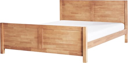 CHAMPAGNAT - Tweepersoonsbed - Lichtbruin - 180 x 200 cm - Rubberhout