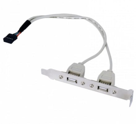 Pin Header bracket USB2.0 (v) - 2x USB-A (v) - 0,25 meter