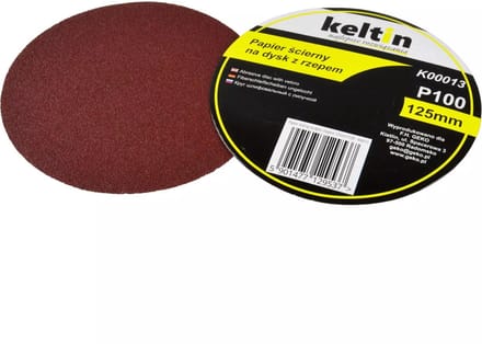 Keltin klittenband schuurdiscs 125mm - Aluminiumoxide - P100 korrel - 100 stuks - Geel