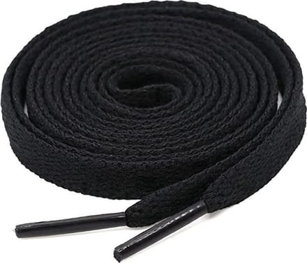 *** 2 Paar Platte Veters Zwart 120cm 6mm - Flat Shoelaces - Schoenveters - van Heble® ***