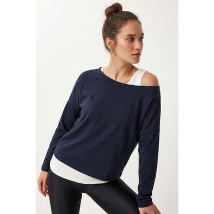 Boot hals Lange Mouw Blouse