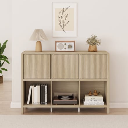 Dressoir Lukkodso eikenkleurig 110x30x77 cm [en.casa]