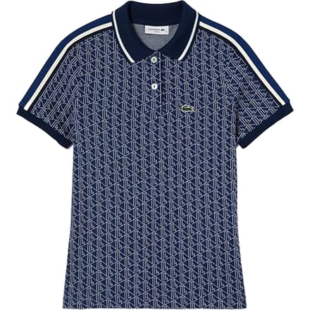 Lacoste Dames Jacquard Slim Kortekorte Polo (Methyl Blauw)