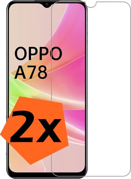 Screenprotector - 2 Stuks - Geschikt voor OPPO A78 5G - Extra Sterk - Gehard Glas - Beschermglas - Tempered Glass - Screen Protector