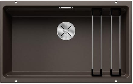 Silgranit spoelbak, 730x460 mm, met verschillende niveaus, coffee