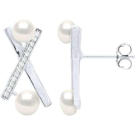 Oorbellen Strips - Echte Gecultiveerde Zoetwaterparel Knop 4-5 mm en 5-6 mm