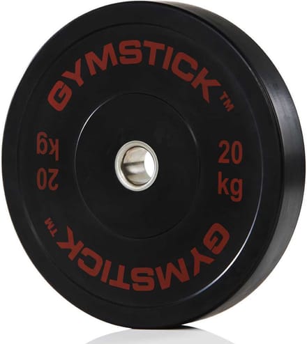 Gymstick 20kg Olympische Bumper Plate Zwart 20 kg