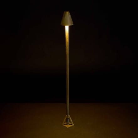 Moretti Luce LED tuinpadverlichting Silva Disk, hoogte 80 cm, antiek messing, IP65