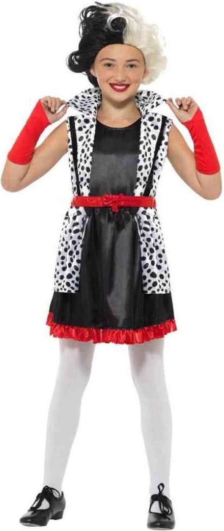 Smiffys Kinder Kostuum -Kids tm 6 jaar- Evil Little Madame Zwart/Wit