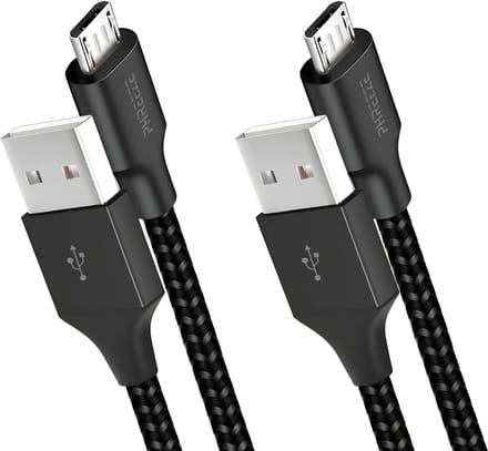 2x Micro usb naar usb kabel 1m - Stevige nylon micro usb kabel - Micro usb oplader - Phreeze