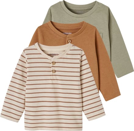 Vertbaudet Set van 3 T-shirts Basics van biokatoen baby