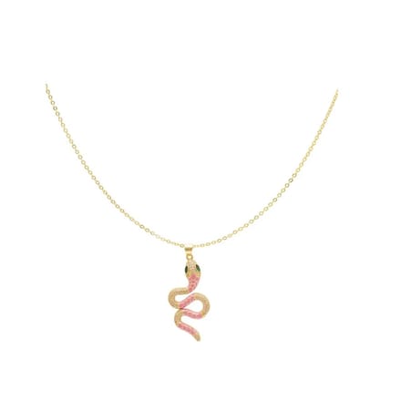 Ketting - gedetailleerde slang - Pink & Gold Koper
