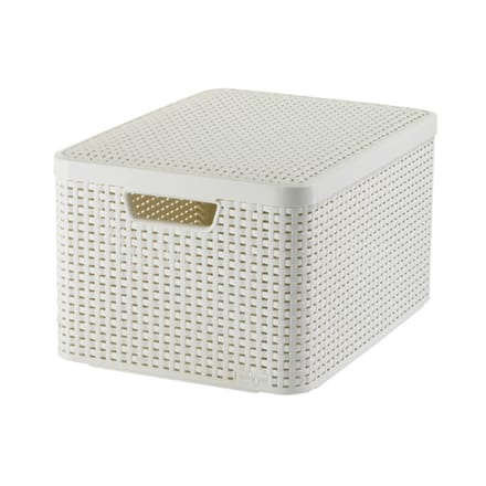 Curver Style Opbergmand met deksel L - 30 liter - Wit - 44,5x33x24,8 cm
