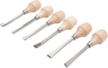 Set van 6 Professionele Graveergereedschappen voor Hout en Leer