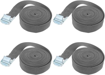 Spanbanden Set - Verstelbare Sjorbanden - Vracht Beveiligen - Legering Gesp - 4 Stuks 1m - Grijs