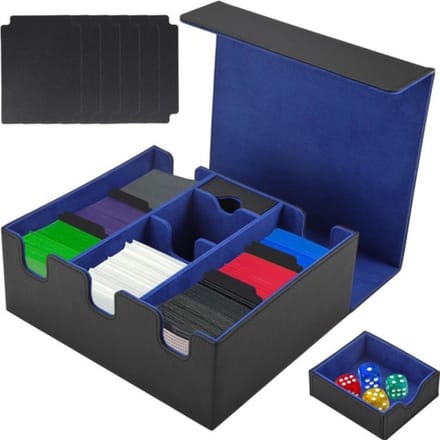 Deck-box Met Magnetisch Sluiting - Luxe PU-leer - Geschikt Voor 1200+ Kaarten - Zwart