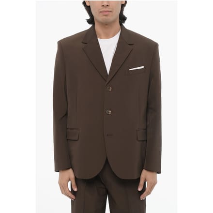 Zijsplitten, reverskraag, slim fit, 3-knoopsblazer in bruin