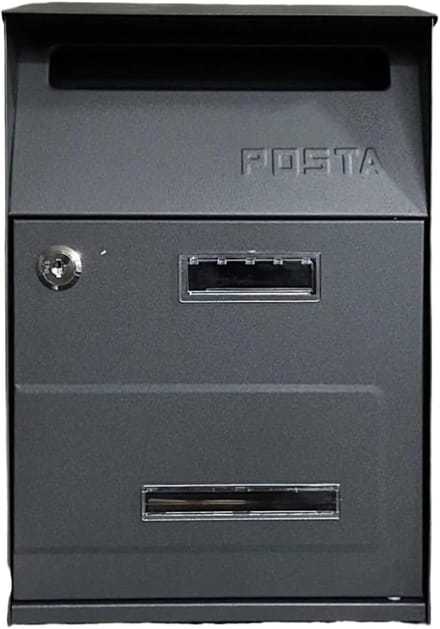 Brievenbus - Postbak - Post Ontvangen - Afsluitbaar - 21.5x10.5x32cm - Zwart