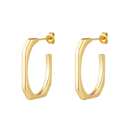 Yehwang Earrings geometric - Oorbellen - One size - Goudkleurig - Stainless Steel