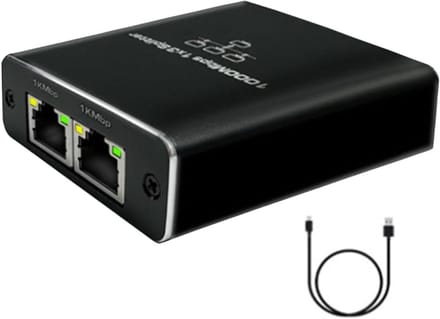 Ethernet Splitter - Netwerkverdeler - Meerdere Apparaten - Met USB Opladen - 1000 Mbps Snelheid - Zwart