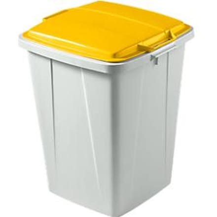 Afvalverzamelbak voor recycleerbaar afval Durabin® 690 L - grijs met deksel geel