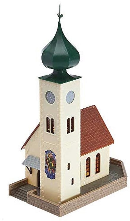 Kerk met verwisselbaar dak en weelderige tuin - Modelbouw