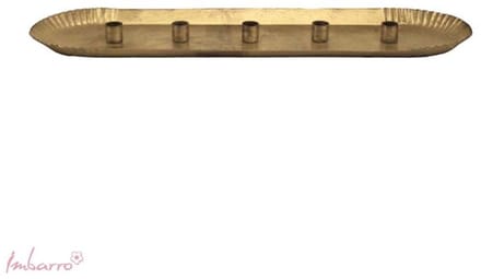 Imbarro - Kaarsenhouder - Metaal - Robuust Goudkleuring - 60x16.5cm - voor 5 kaarsen
