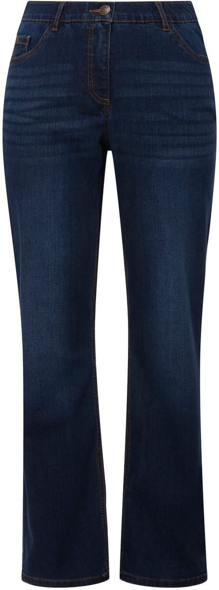 Ulla Popken - Dames - Jeans Mandy recht 5-pocketmodel comfortabele tailleband - Blauw denim - Maat 62