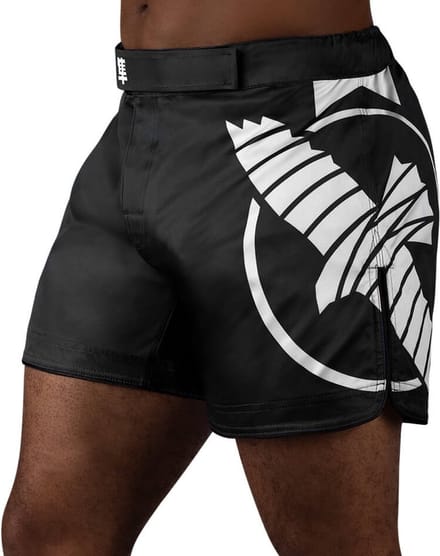 Hayabusa Icon Mid-Length Fight Shorts - Zwart / Wit - Maat S