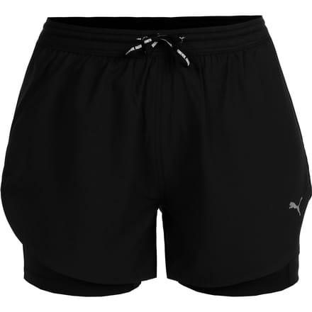 Puma Ultraweave 2in1 4in Hardloopshorts Dames-Zwart