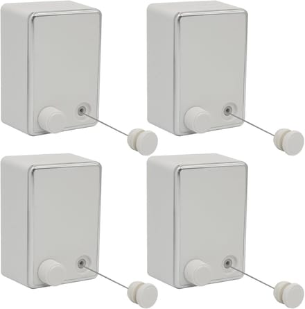 Uittrekbare Waslijn Set - Waslijnen voor Binnen - 4 Stuks - Wit