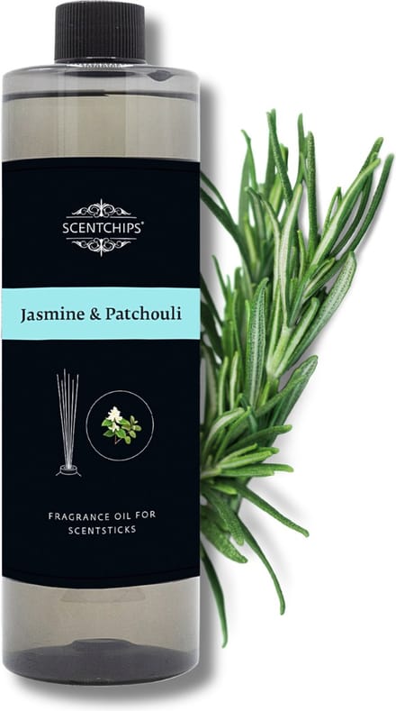 Scentchips® Geurstokjes Navulling - Jasmine & Patchouli - Geurverspreider - Luchtverfrisser - Huisparfum - 400ml