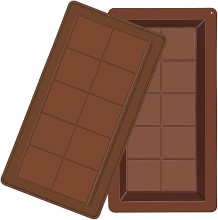 Set van 2 Herbruikbare Siliconen Chocoladevormen voor Chocolade en Snoepgoed, Perfect voor Bakken