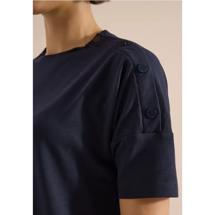 Shirt met aflopende schouders en knopen
