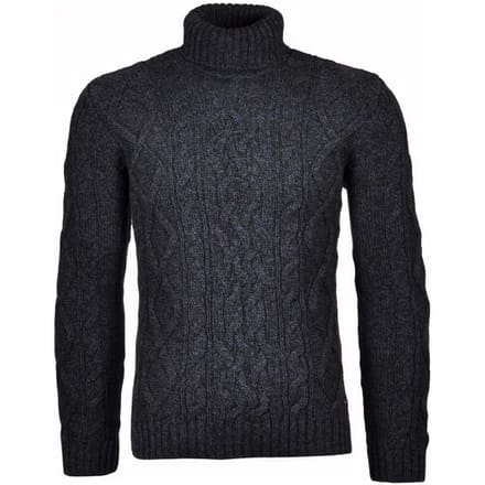 Ragman Trui Col Cable Design Pullover Navy-Antraciet / male