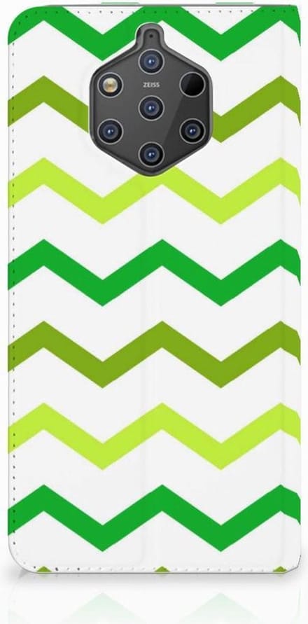 Nokia 9 PureView Hoesje met Magneet Zigzag Groen