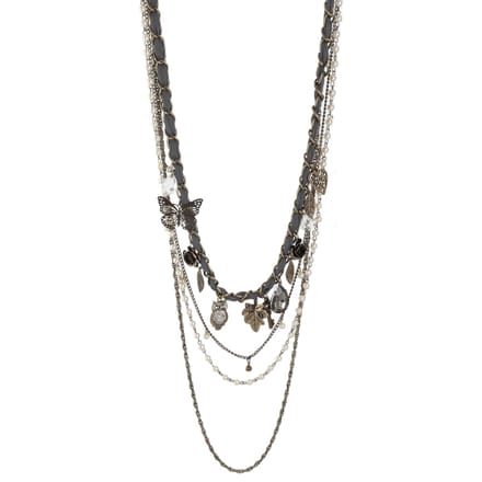 Behave - Ketting - 65 lang - Antiek Goudkleur - Grijs - 7 cm verlengketting