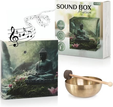 Soundbox met meditatieve geluiden en bewegingssensor - volume instelbaar - 12x12 cm