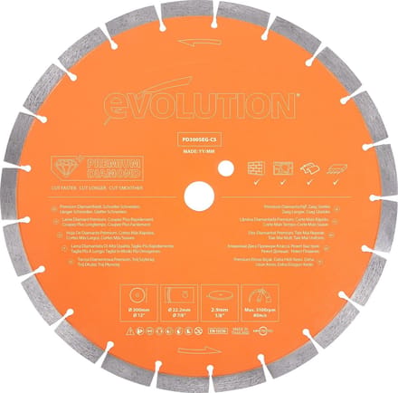 EVOLUTION - PREMIUM DIAMANTBLAD - 300 X 22.23 X 2.8 MM - 20 T