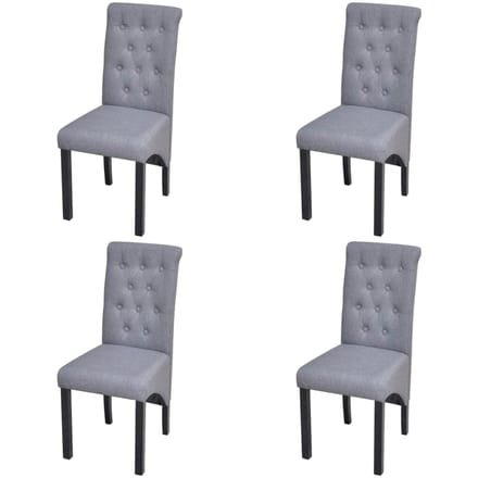vidaXL - Eetkamerstoelen - 4 - st - stof - lichtgrijs